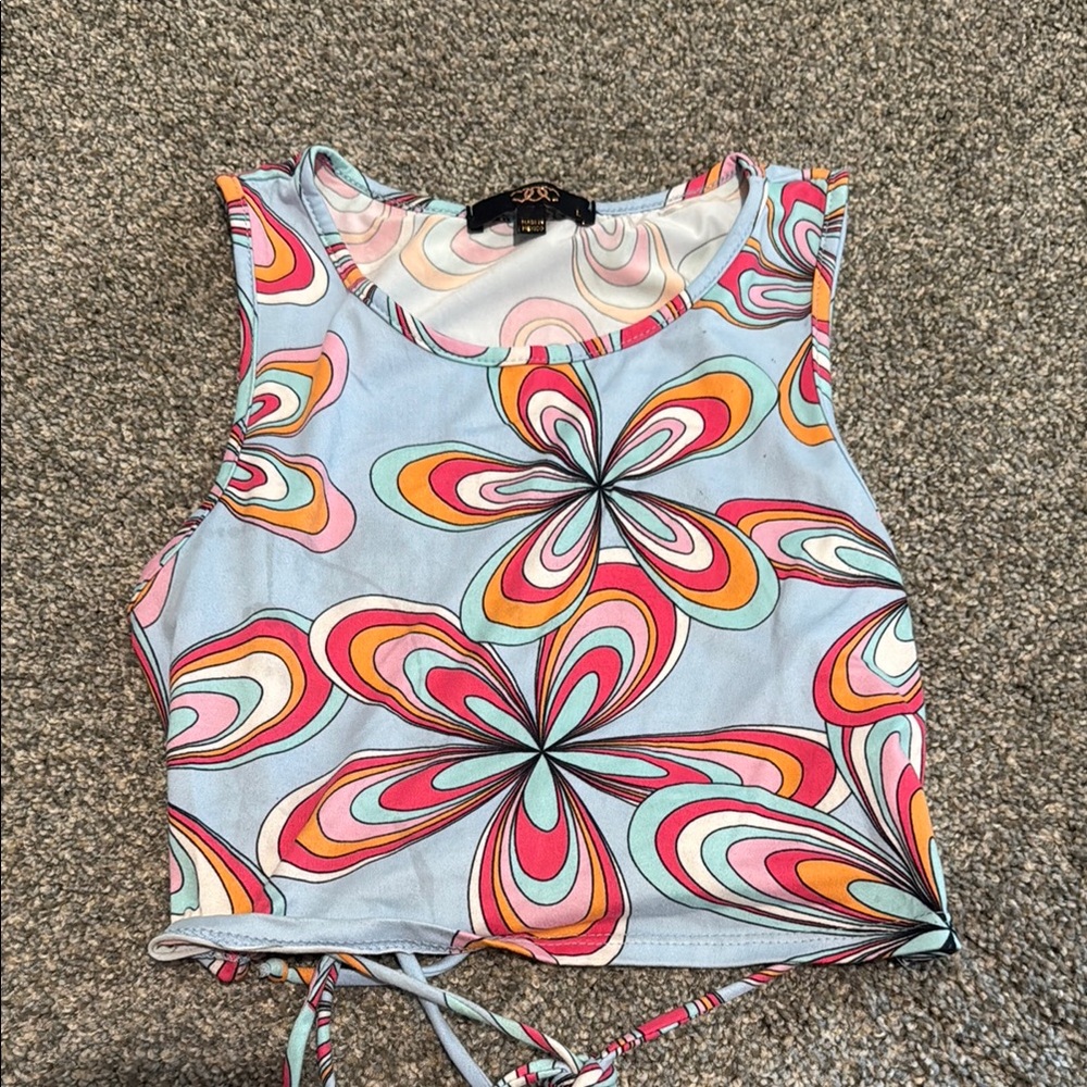 Multicolor Retro Floral Tank Top